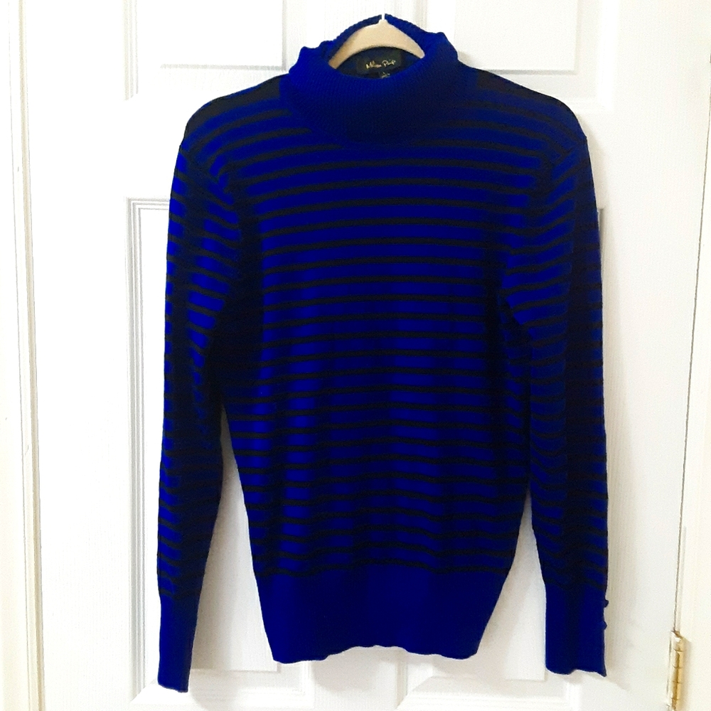 Melissa Paige Size L Large Blue & Black Sweater - Picture 3 of 9